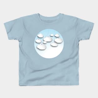 Clouds on a string in Light  Blue Kids T-Shirt